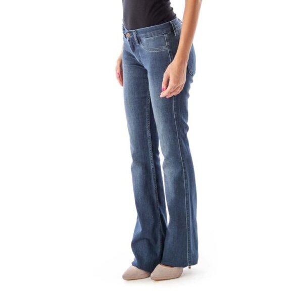 Anthropology M.i.h. Jeans Dark Blue Bodycon Flare Jeans - Picture 3 of 3